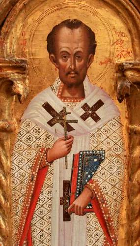 Ο Αγιος Ιωάννης ο Χρυσόστομος, Αρχιεπίσκοπος Κωνσταντινουπόλεως και Οικουμενικός Πατριάρχης. 