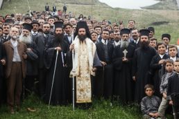 Τελετή καταθέσεως θεμελίου λίθου της Κεντρικής Σχολής της Σάντας υπο του Μητροπολίτου Ροδοπόλεως Κύριλλου - Θέρος 1910