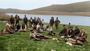 Εκδρομή στην Κρώμνη, 1910 - λίμνη Αγίου Παύλου.