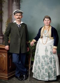 Καπετάνιος Παναγιώτη Κασαπίδης με την σύζυγο του Άννας Κασαπίδη - Κερασούντα 1900