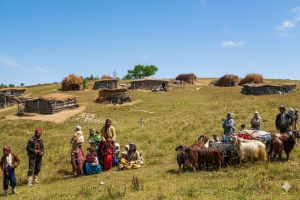Οικογένεια Ελλήνων σε παρχάρι, στα υψίπεδα του Πόντου 